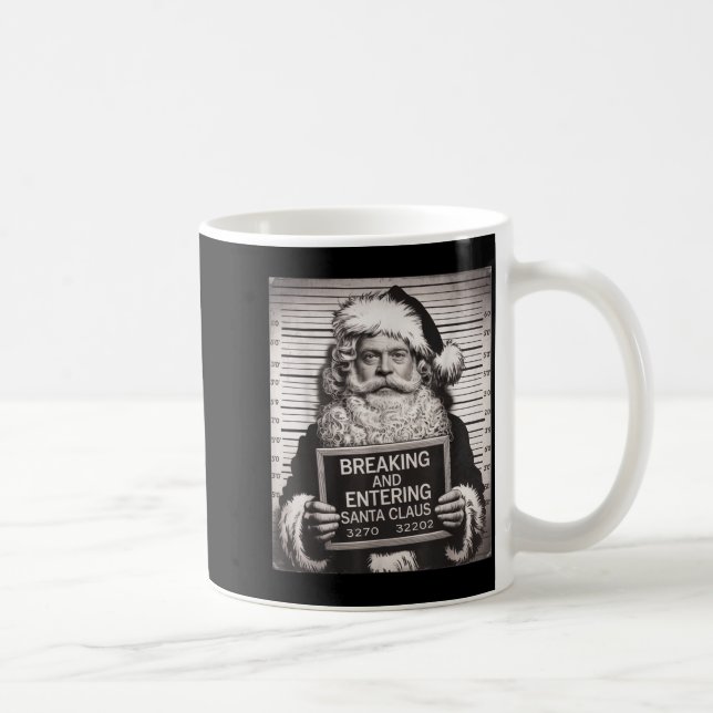Funny Santa Claus Mugshot Christmas – Santa Xmas  Coffee Mug (Right)