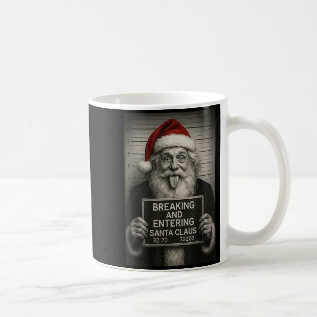 Funny Santa Claus Mugshot Christmas – Santa Xmas  Coffee Mug (Right)