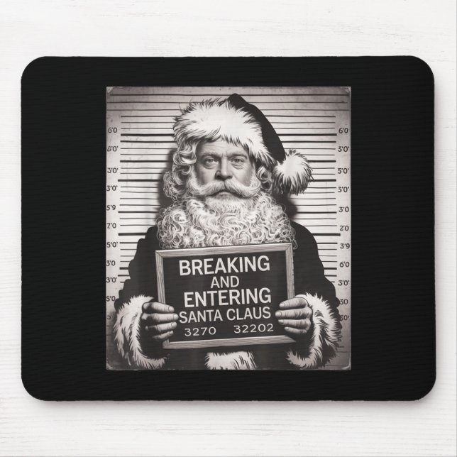 Funny Santa Claus Mugshot Christmas – Santa Xmas  Mouse Mat (Front)
