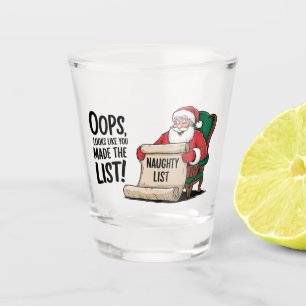 Funny Santa Claus Naughty List Christmas Design  Shot Glass