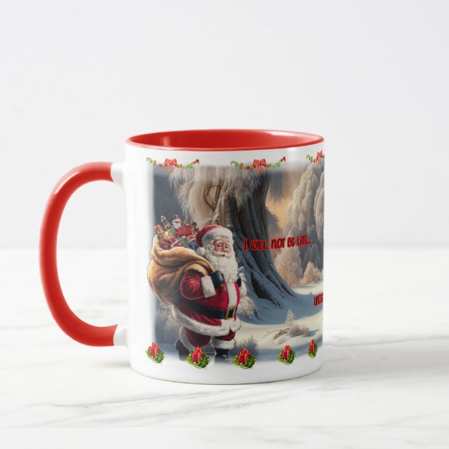 Funny Santa Claus on White Coffee Ceramic  Mug (Left)