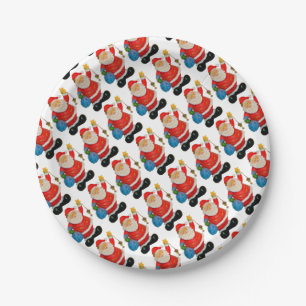 Funny Santa Claus Pattern Christmas Party Paper Plate