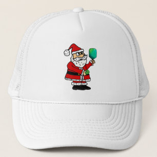 Funny Santa Claus Playing Pickleball Christmas Trucker Hat