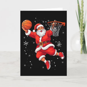 Funny Santa Claus Playing Sketll Merry Christmas B Card