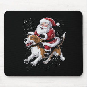 Funny Santa Claus Riding Beagle Dog Christmas For Mouse Mat