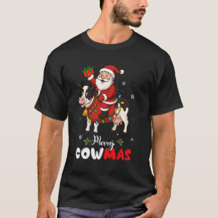 Funny Santa Claus Riding Cow Gifts for Mens Womens T-Shirt