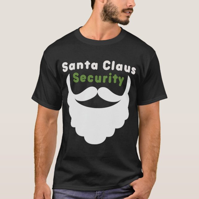 Funny Santa Claus Security Christmas Lazy Costume T-Shirt (Front)