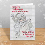 Funny Santa Claus Social Post Dictionary Christmas Holiday Card<br><div class="desc">All text on this card is template style and easy to personalize as needed.</div>