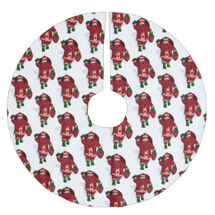 Funny Santa Claus Strawberry Farmer Brushed Polyester Tree Skirt