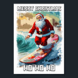 Funny Santa Claus surfing in the summer pop art Poster<br><div class="desc">✪ Printable Wall art also available as Instant Download ✪ Funny Santa Claus surfing in the summer pop art illustration / Lustiger Weihnachtsmann, der in der Sommer-Pop-Art-Illustration surft / Divertido Papá Noel surfeando en la ilustración del arte pop de verano / Divertente Babbo Natale che naviga nell'illustrazione pop art estiva...</div>