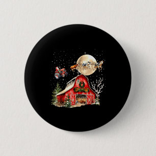 Funny Santa Claus Tractor Cows Farm Farmer Christm 6 Cm Round Badge