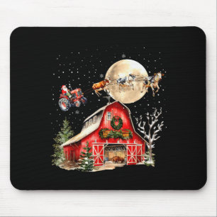 Funny Santa Claus Tractor Cows Farm Farmer Christm Mouse Mat