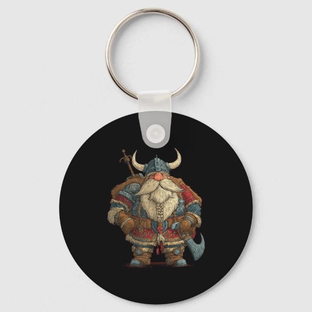 Funny Santa Claus Viking Costume For Boys And Girl Key Ring (Front)