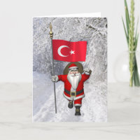 Funny Santa Claus With Flag Of Turkey