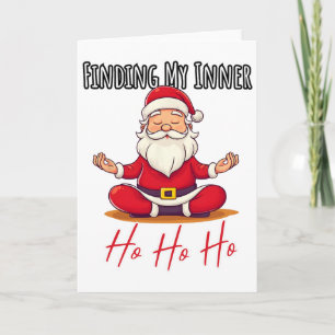 Funny Santa Claus Yoga Christmas Lotus Pose Medita Card