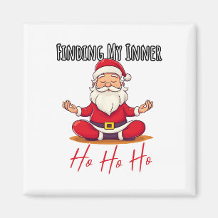 Funny Santa Claus Yoga Christmas Lotus Pose Medita Magnet