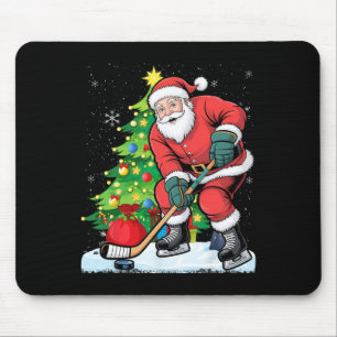 Funny Santa Clause Christmas Ice Hockey Kids For B Mouse Mat