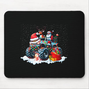 Funny Santa Clause Riding Monster Red Truck Xmas T Mouse Mat