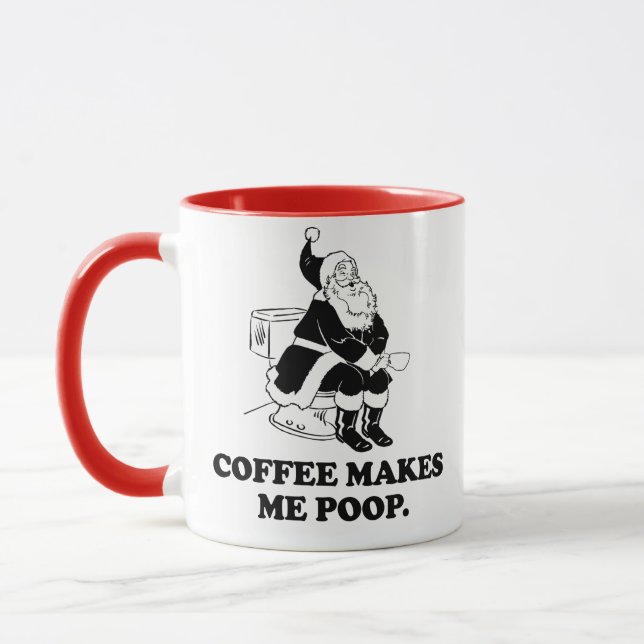 Funny Santa Coffee Christmas Mug (Left)