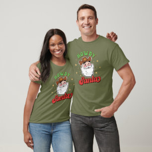 Funny Santa Cowboy Texas Christmas T-Shirt 