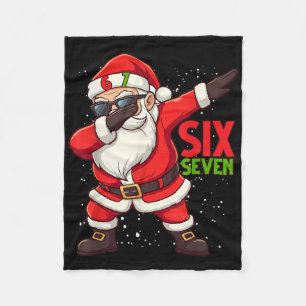 Funny Santa Dab Six Seven Christmas 67 Meme Gen Al Fleece Blanket