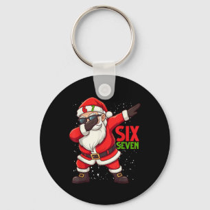 Funny Santa Dab Six Seven Christmas 67 Meme Gen Al Key Ring