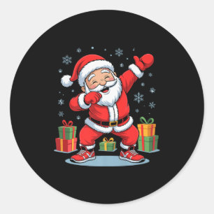 Funny Santa Dancing Holiday Christmas Xmas Pajama Classic Round Sticker