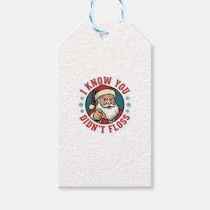Funny Santa Didn't Floss Christmas Dentist Gift Tags