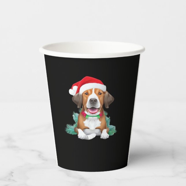 Funny santa dog Oversized T-Shirt Paper Cups (Front)