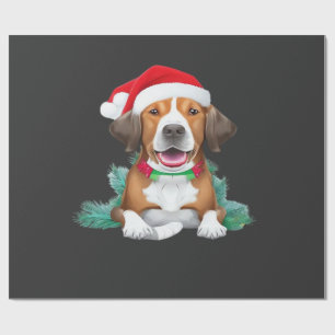 Funny santa dog Oversized T-Shirt Wrapping Paper