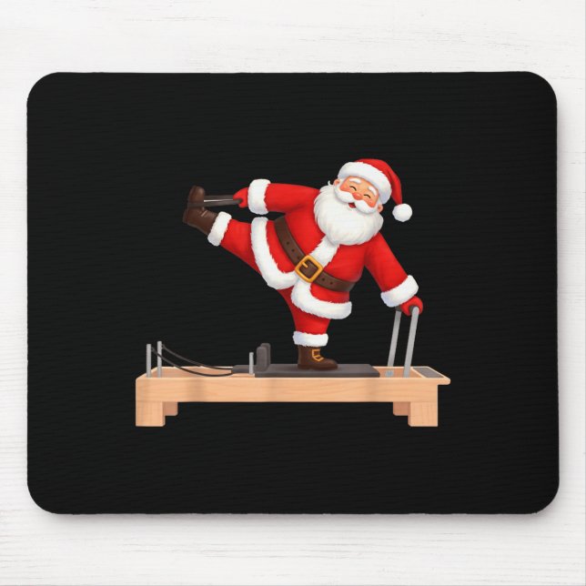 Funny Santa Doing Reformer Lates Christmas Xmas La Mouse Mat (Front)
