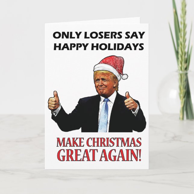 Funny Santa Donald Trump Christmas Holiday Card (Front)