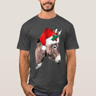 Funny Santa Donkey Christmas Xmas Holiday  T-Shirt