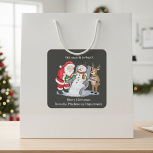 Funny Santa Drawing Blood Phlebotomist Square Sticker