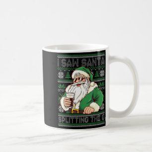 Funny Santa Drinking Beer Splitting G Christmas Ad Coffee Mug