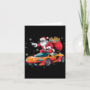 Funny Santa Driving Srt Car Xmas Pajama Christmas  Card