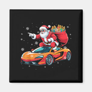Funny Santa Driving Srt Car Xmas Pajama Christmas Magnet