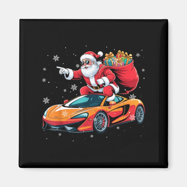 Funny Santa Driving Srt Car Xmas Pajama Christmas  Magnet (Front)