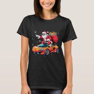 Funny Santa Driving Srt Car Xmas Pajama Christmas T-Shirt