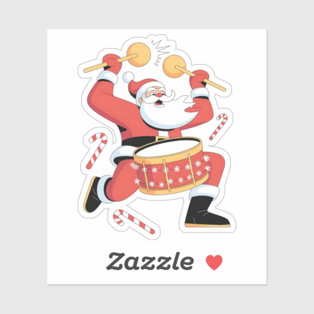 Funny Santa Drummer Ugly Christmas Xmas Drumming  (Sheet)