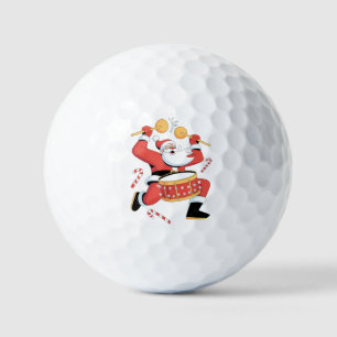 Funny Santa Drummer Ugly Christmas Xmas Drumming Golf Balls