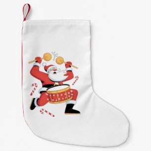 Funny Santa Drummer Ugly Christmas Xmas Drumming Small Christmas Stocking