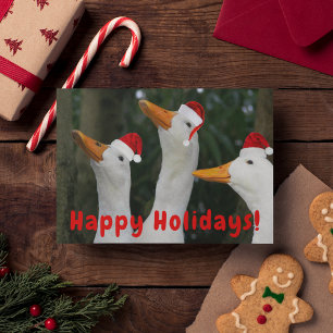 Funny Santa Ducks Photo Christmas  Holiday Card