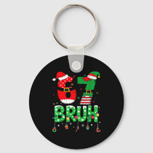 Funny Santa Elf 67 Bruh Christmas Meme Six Seven 6 Key Ring