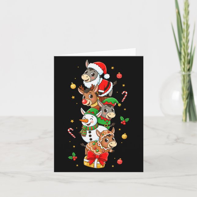 Funny Santa Elf Snowman Christmas Womens Mens Kids Card (Front)