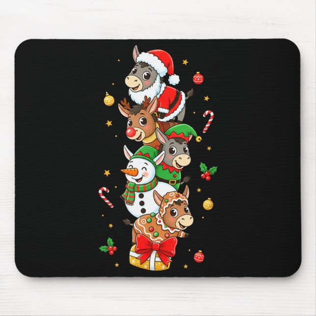 Funny Santa Elf Snowman Christmas Womens Mens Kids Mouse Mat (Front)