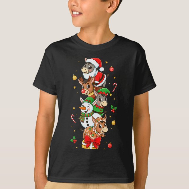 Funny Santa Elf Snowman Christmas Womens Mens Kids T-Shirt (Front)