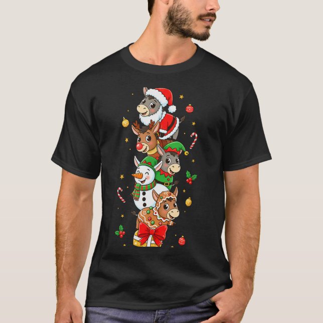 Funny Santa Elf Snowman Christmas Womens Mens Kids T-Shirt (Front)