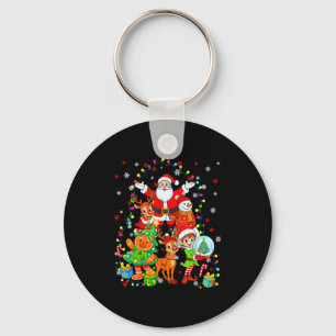 Funny Santa Elf Snowman Reindeer Gingerbread Chris Key Ring