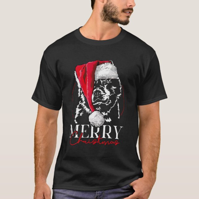 Funny Santa Eurasier Merry Christmas Dog Mum Gift  T-Shirt (Front)